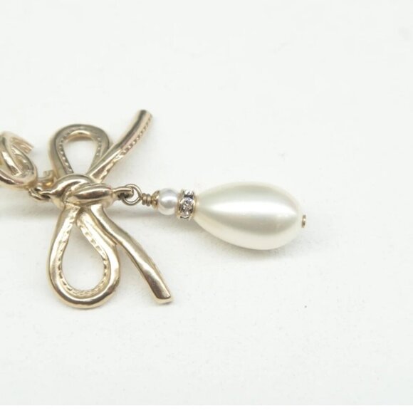 100% Authentic Chanel Faux Pearl & Strass CC Drop Earrings - Picture 3 of 12